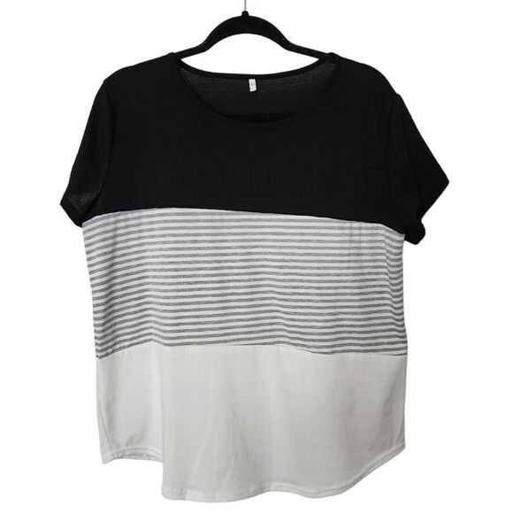 Unbranded Womens Colorblock Short Sleeve Top Size XL - Picture 1 of 5
